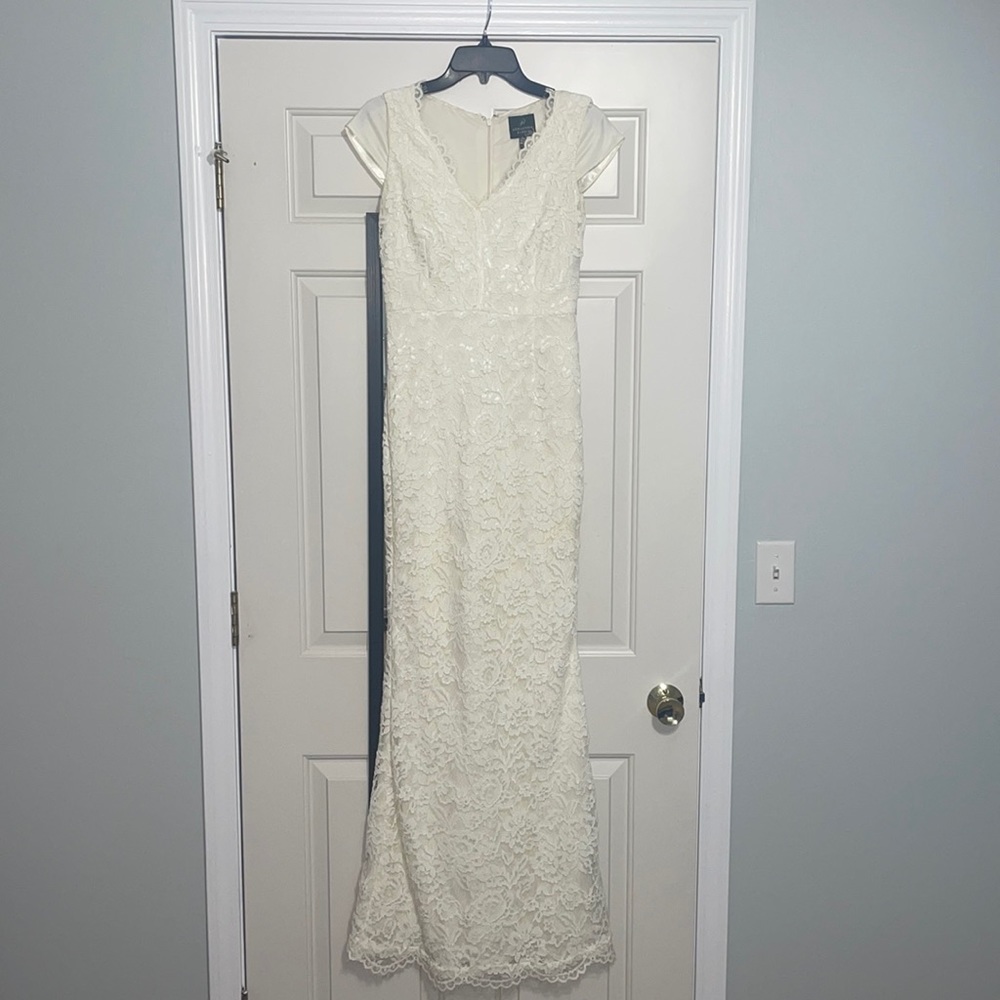 Confirmation, engagement, bridal, wedding dress for sale. Beautifully alerted